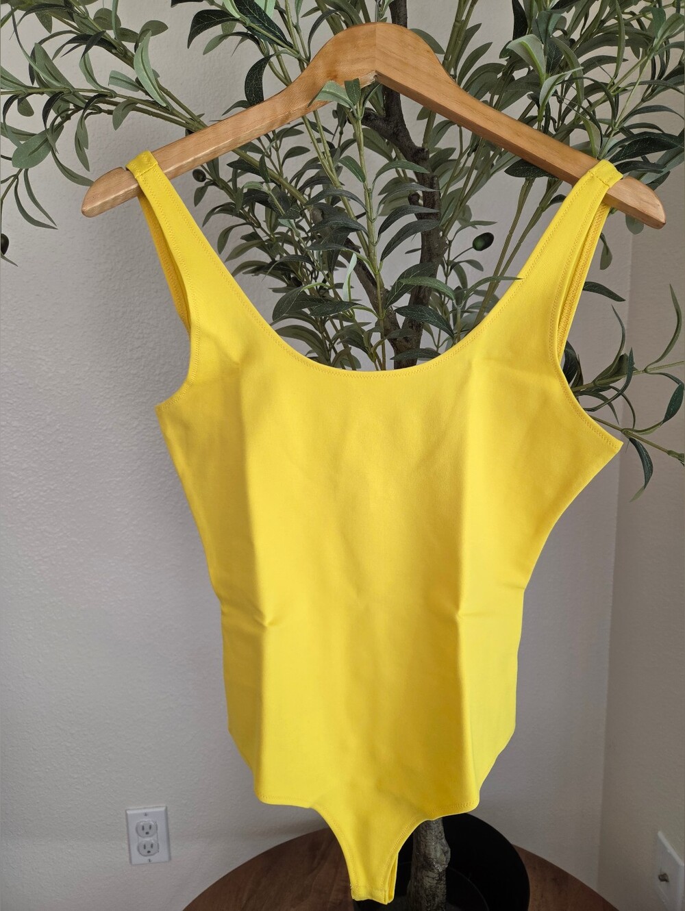 Yellow Scoop Neck Women’s Tank Bodysuit